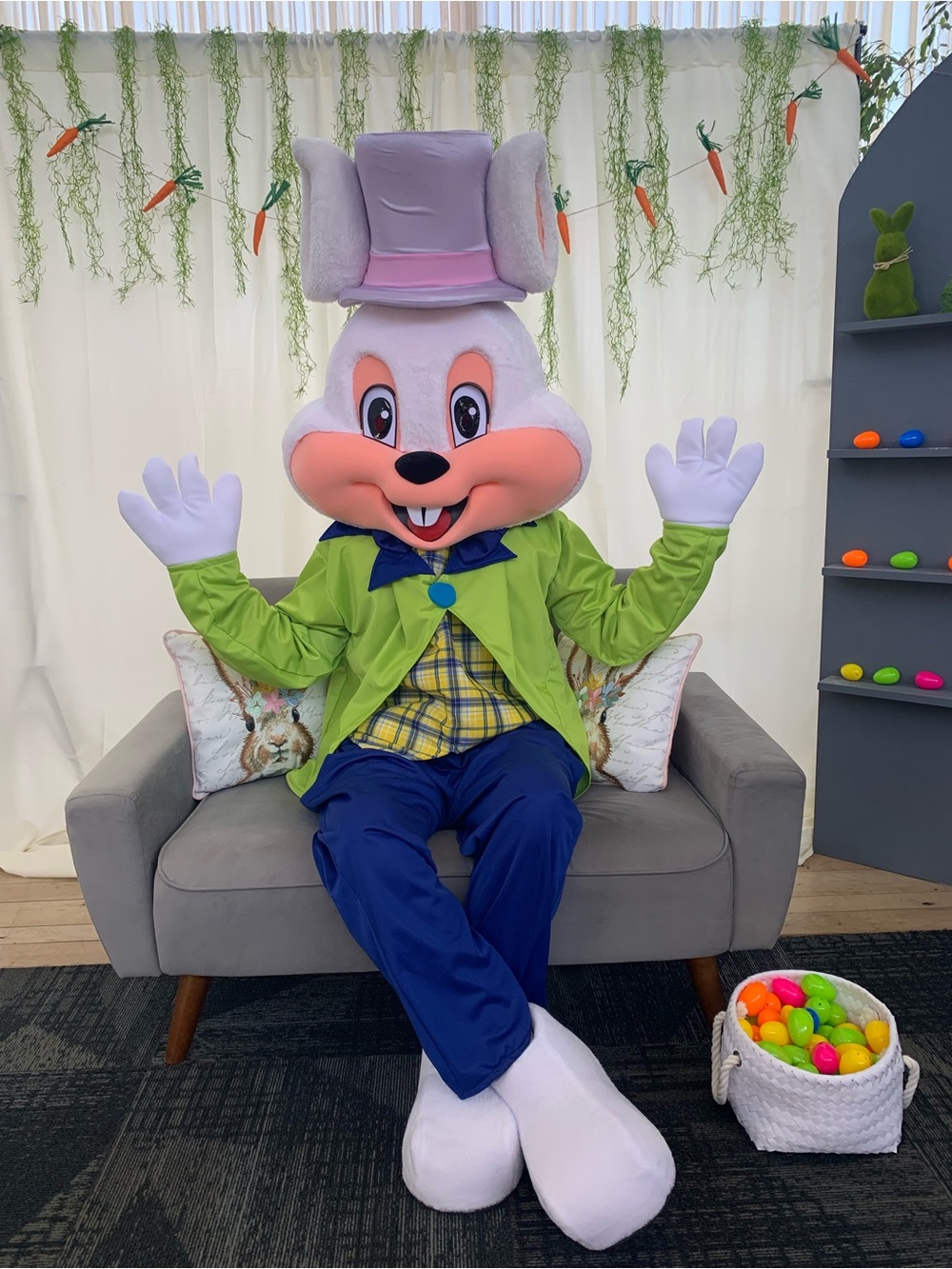 Bunny Costume in Lime Green and Blue - Classic Character Outfit